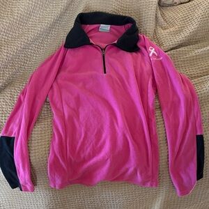 Columbia Hot Pink and Black Quarter-Zip Fleece Pullover